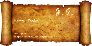 Hers Iván névjegykártya